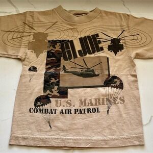 Vintage GI Joe Hasbro 1999 All Over Print Kids T Shirt 6 Small Marine Air Patrol